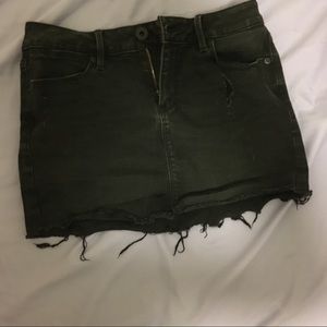 Mini black jean skirt